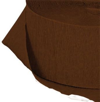 Greenbrier Chocolate Brown Crepe Paper Streamers, 2 Rolls, 145 Feet Total, Made in USA