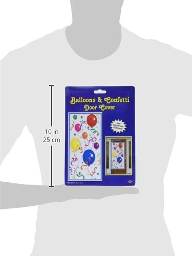 Beistle Balloons and Confetti Plastic Door Cover-1 pc, Multicolored