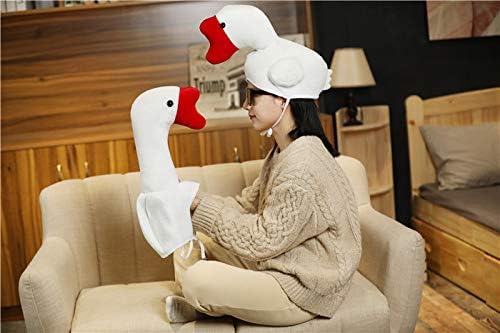 Warmtree Cute Plush Hat Funny Novelty Plush Animal Fruit Hat Mask Cap Photo Props Dress Up Hat Cosplay Halloween Party Costume Headgear (Goose)