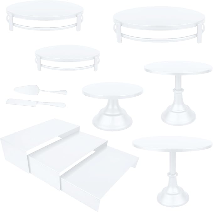 MACIFECI White Cake Stand Set, White Dessert Table Display Set for Wedding, Birthday Party Decor, Baby Shower, Celebration