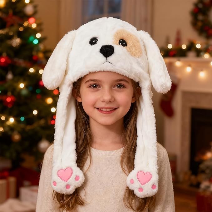 Animal Hat with Funny Plush Moving Ears,Crazy Hats for Kids Holiday Cosplay Easter Dress Up Cute Hat Kids Gift