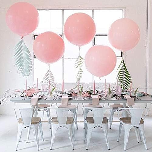 36 Inch Giant Latex Balloons, Standard Light Pink Round Balloons for Birthdays Weddings Receptions Festival Party Decoration, Pack of 10 Pcs