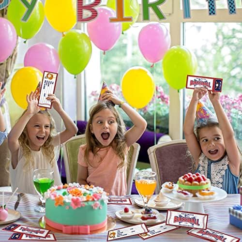 Woanger 50 Pcs Baseball Party Invitations with Envelopes Baseball Birthday Invite Cards 25 Tickets 25 Envelopes for Sports Party Favor Supplies