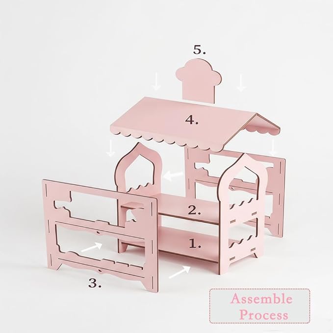 Candy Castle Cupcake Stand 2 Tier - Holds 16 Cupcakes + 12 Lollipops on Roof, Pink Dessert Display for Birthday Theme Party Decorations, Sweet Treat Holder for Cake Candy Buffet