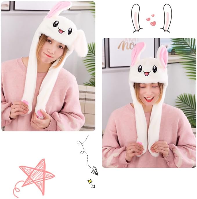 LYLPYHDP Bunny Hat, Funny Plush Bunny Hats, Plush Christmas Rabbit Hat, Party Cosplay Cute Animal Hats.