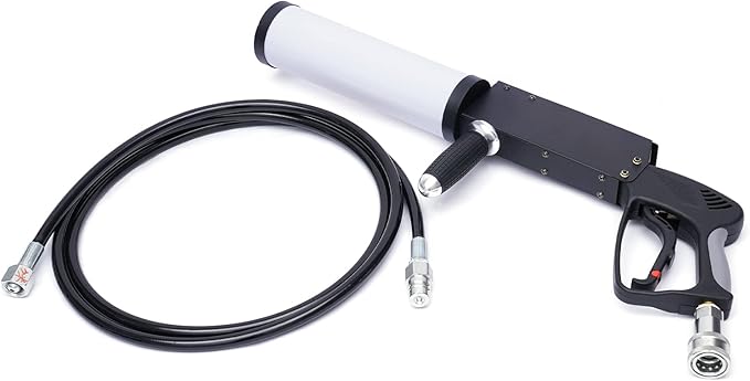 CO2 Jet Machine 33ft Spraying RGB LED Light Cryo Cannon Gun Stage Effect Smoke Fog Club Bar DJ Effects with 10ft Hose, 26''x6''x3'',(BIFKH548151US)