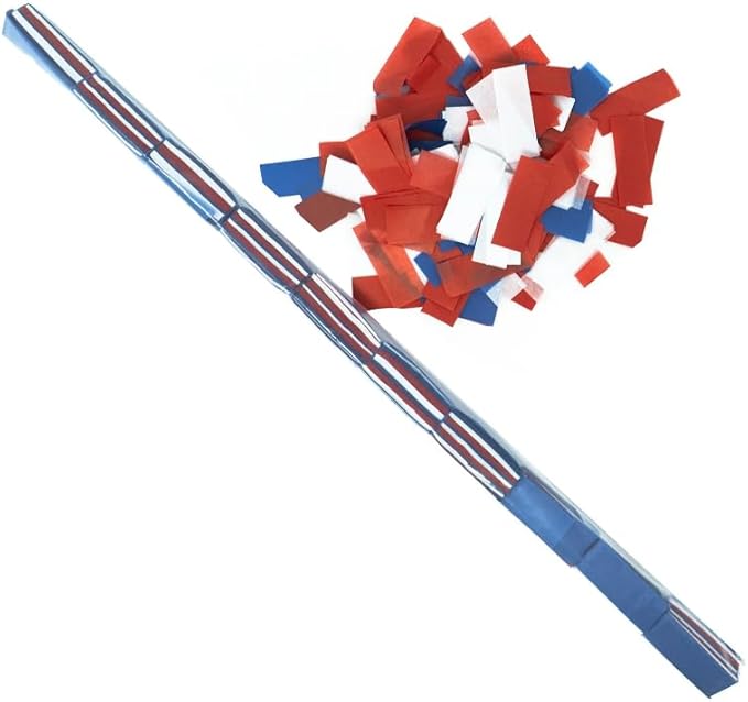 Ultimate Confetti - Red, White & Blue Tissue Confetti - Speed Load Cannon Sleeve (1/4lb)