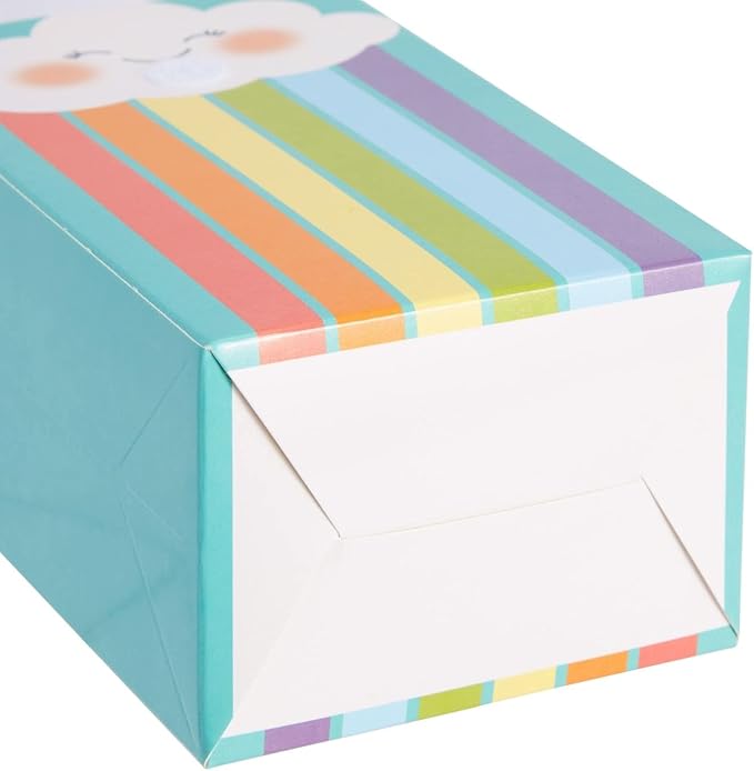 BLUE PANDA Party Favor Bags - 24 Pack, Turquoise, 6.5 x 4 x 3 In - Rainbow Goodie Bags for Rainbow Party Favors & Birthday Treats for Kids