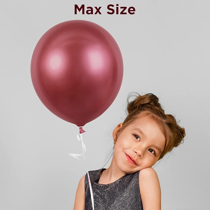 60 Pack Burgundy Red White Silver Maroon Balloons Garland Arch Kit, GAGAKU 12 Inches Latex Confetti Balloons for Women Kids Birthday Wedding Bride Bachelorette Retirement Party Decorations Supplies