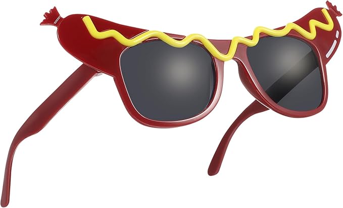 2Pcs Hot Dog Eyeglasses Funny Sunglasses Halloween Dance Party Makeup Glasses Summer Dress Up Decorative Eyewears