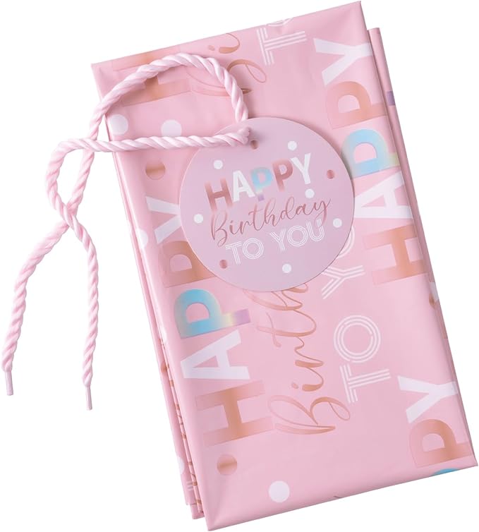 WRAPAHOLIC 56" Extra Large Birthday Plastic Gift Bag - Pink Sweet Blessings Jumbo Bike Bag Gift Wrap for Women Girls Birthday, Baby Shower, Wedding, Bridal Shower - 56" H x 36" W