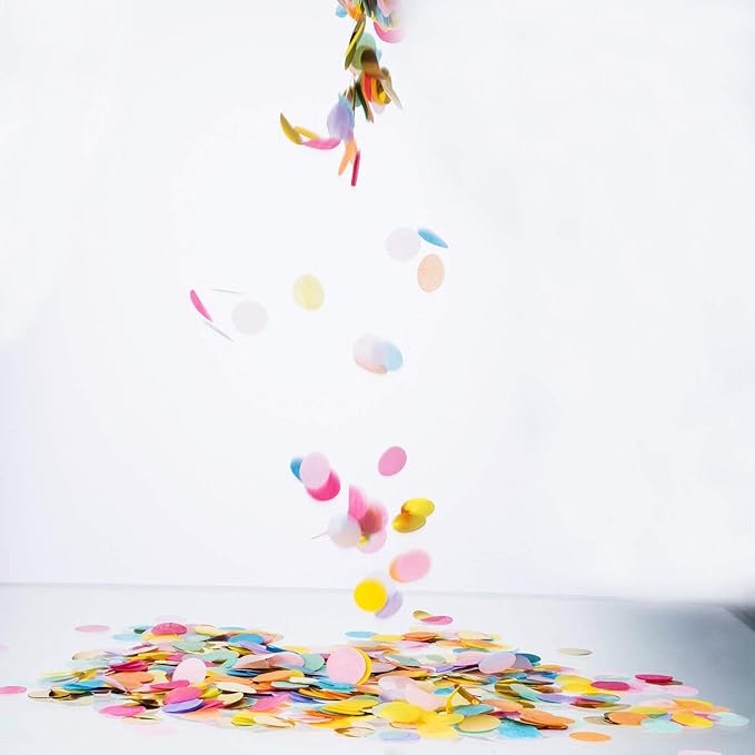 Outus 1 Inch Multicolor Round Tissue Confetti (3.5 oz)