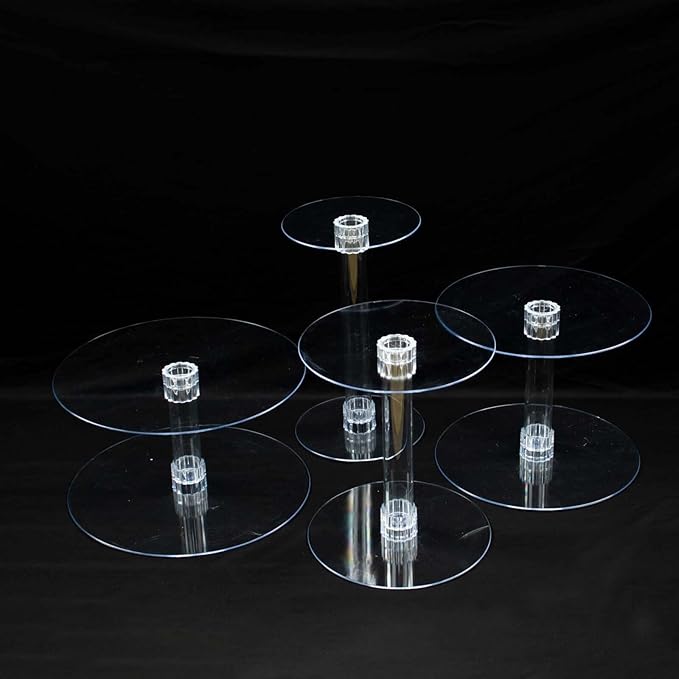 Efavormart Lovely 4 Tier XL Acrylic Crystal Glass Clear Cake Dessert Decorating Stand for Birthday Xmas Party Wedding
