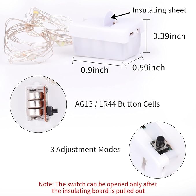 Niumowa LED Fairy Lights Battery -9 Pack 2M/20 LEDs Mini Fairy Lights with Battery,LED Lighting Battery Operated Decoration for Bottle,Christmas Tree Wedding Balcony Party Decoration
