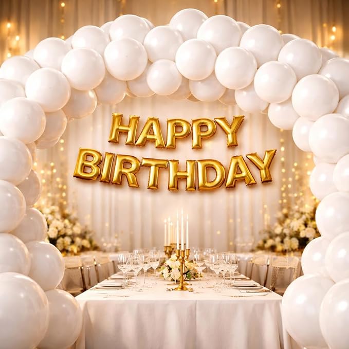 White Balloons 100 Pack, Latex Party Balloons, 12 Inch Round Helium Balloon for Wedding Birthday Christmas Bridal Shower, Elegant Backdrop Decorations