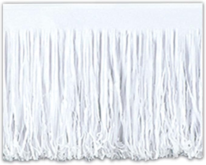 Beistle 15" x 10' 6-Ply Tissue Fringe Drape, White, 2/Pack (55285-W)