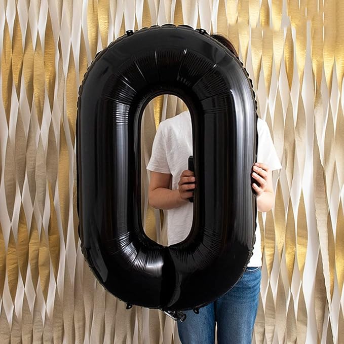 26 Balloon Number Black Happy 26th or 62nd Birthday Prom Balloons Decoraions for Men Women 40 Inch Big Gaint Foil Mylar 62 Black Numbers Balloons