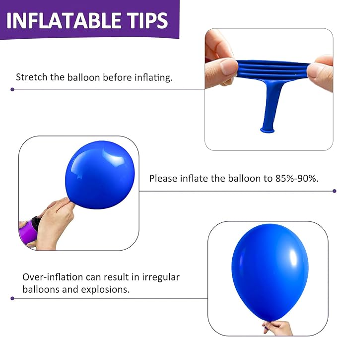 Firomi Small Royal Blue Balloons 5-inch 100 Pack Helium Shiny Round Blue Thicken Latex Balloon for Wedding Birthday (with 2 Ribbons)