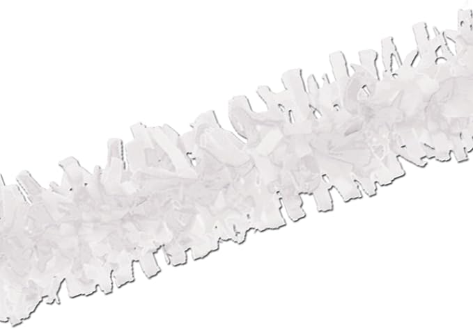 Beistle White Tissue Festooning Garland-1 Pc