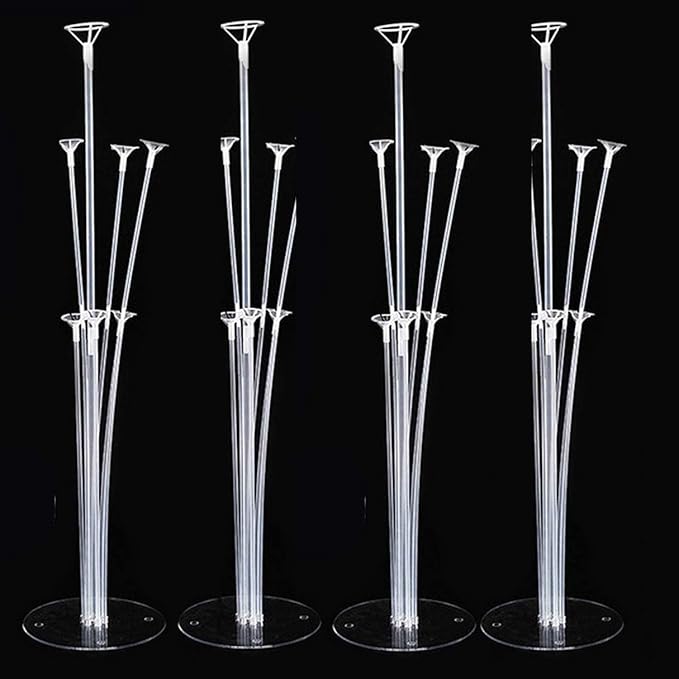 4 Sets Balloon Stand Kits Balloon Stands for Table Floor Balloon Holders for Party Decor Birthday Gender Reveal Baby Shower Engagement Graduation Wedding Centerpiece Table Decorations