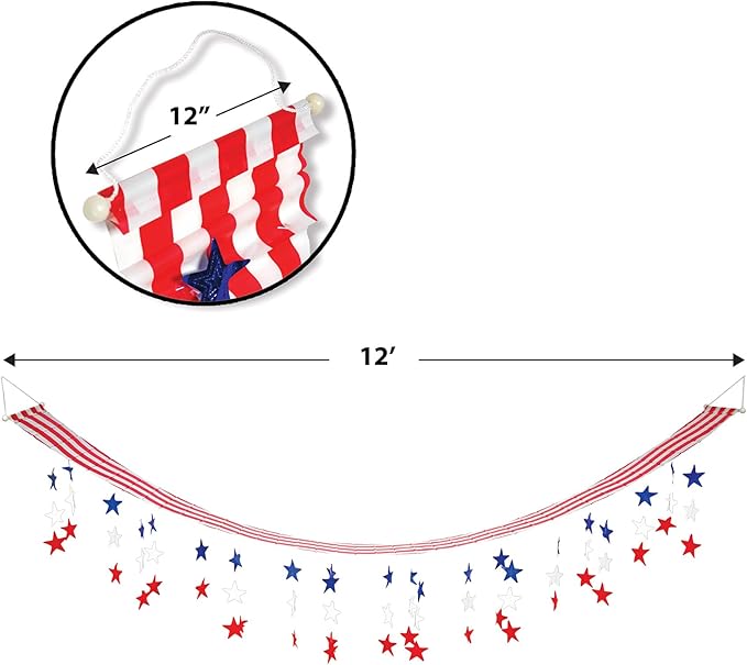 Stars & Stripes Ceiling Decor (red, white, blue) Party Accessory (1 count) (1/Pkg)