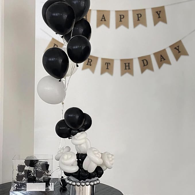 Black Balloons 110Pcs, 5 Inch Small Black Latex Party Balloons, Mini Thick Black Birthday Balloons for Wedding Baby Shower Decorations.