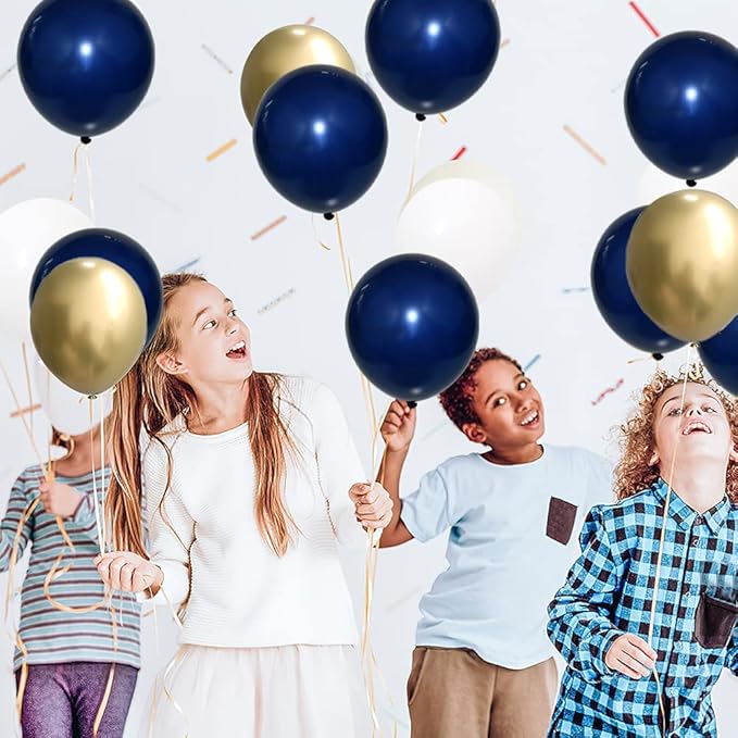 YMSZ Navy Blue Balloons with Different Sizes, Navy Blue Balloon Garland Arch Kit for Birthday Party, Graduation, Baby Shower, Wedding Decoration