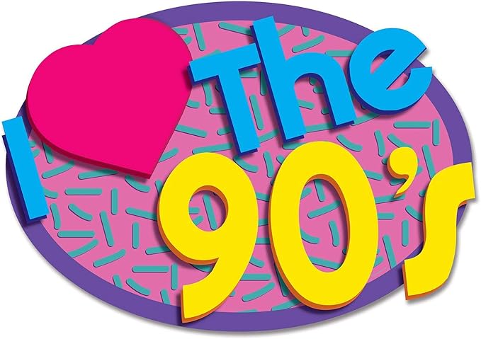 I Love The 90's Wall Sign Cutouts 4 Piece Party Decorations