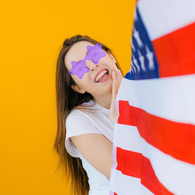 REHALY 8/12 Pairs Star Shaped Sunglasses Rimless Candy Star Sunglasses Pentagram Glasses for Women Men Party Streetwear
