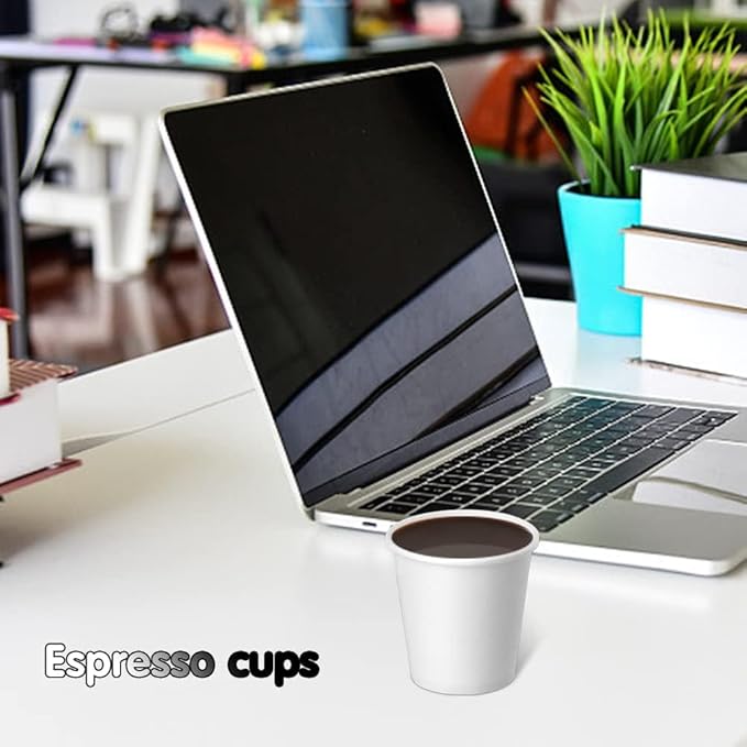 3 oz 100 Pack Disposable Paper Cups, Bathroom Mouthwash Cups, Espresso Disposable Cups for Bathroom, Snack, Espresso, Mouthwash (White)