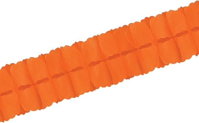 Beistle Tissue Paper Leaf Garland, 4.5" x 12', Orange