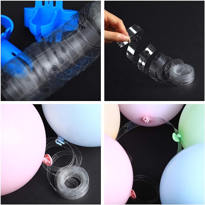 Balloon arch kit and Balloon Garland Kit, 2 Pack Balloon Garland Strips - 2 Pack Balloon Glue Point Dots Stickers - 2 Balloon Tie Tools and 20 Balloon Clips for Ballon Arch kits Party Wedding Birthday