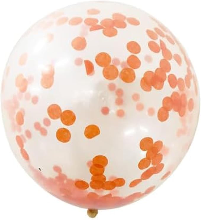 KIRIKOU Pack of 24 Pieces Confetti Balloons 12 Inch Latex Party Balloons for Party Decorations, Wedding, Engagement, Bridal, Birthday and Shower (Orange)
