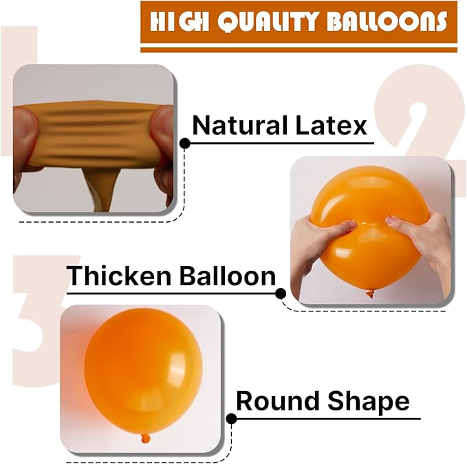 PartyWoo Burnt Orange Balloons 152pcs Different Sizes of 18 12 10 5 Inch Terracotta Rust Fall Color Autumn Boho Balloon Arch Kit Garland for Thanksgiving Halloween Fall Party Decorations Orange-F53