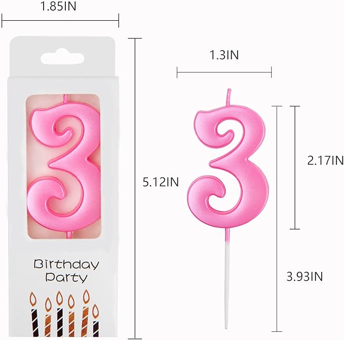 PHD CAKE 10-Count 0-9 Pink Number Birthday Candles, Number One Birthday, Pink Number Candles, Party Celebration, Baby Showers