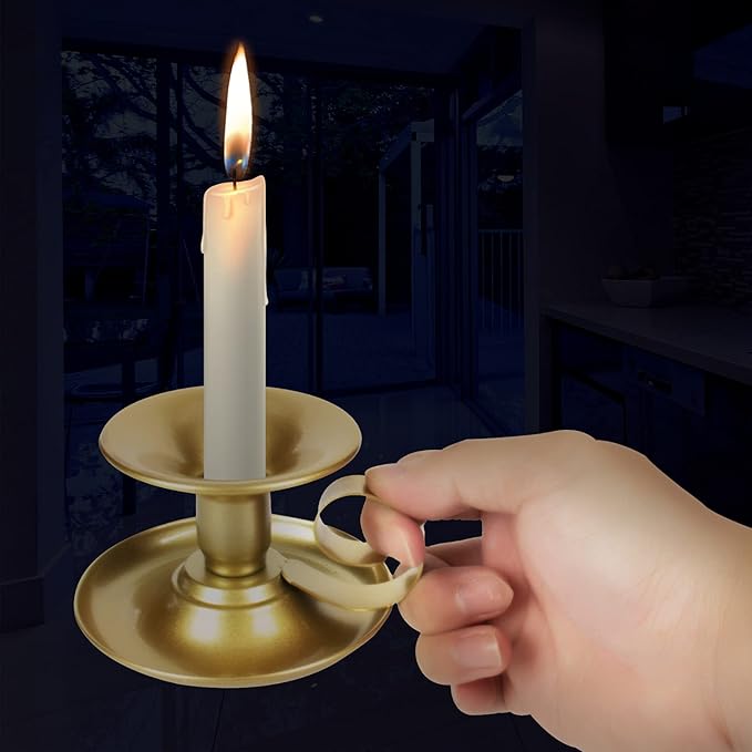 Gold Candlestick Holders – 8 Pack Retro Iron Taper Candle Holders for Wedding Centerpieces, Party, Christmas, Home Table Decor, Birthday Gift