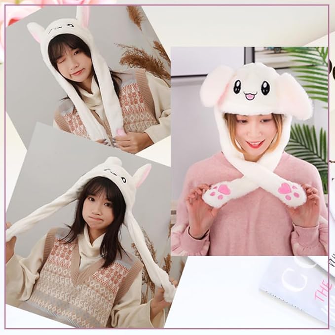 LYLPYHDP Bunny Hat, Funny Plush Bunny Hats, Plush Christmas Rabbit Hat, Party Cosplay Cute Animal Hats.