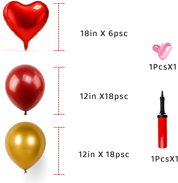 6pcs Balloon Stands Kit Table Centerpiece Table Decorations for Valentine's Day Wedding Proposal Decoration Party Decorations (Red Heart)