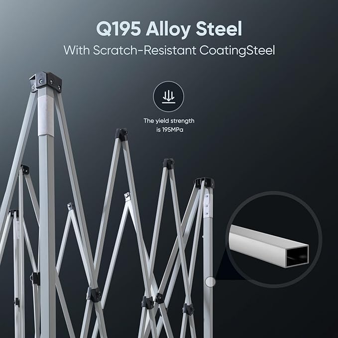 Quictent 10x10 Pop Up Canopy Tent Without Sidewall, Instant Setup Gazebo for 1 Person, Portable & Compact, Waterproof & UV Protection, Ideal for Camping, Beach, Parties, and Outdoor Events