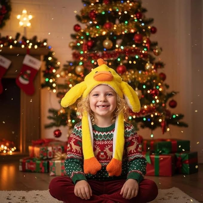 Animal Hat with Funny Plush Moving Ears,Crazy Hats for Kids Holiday Cosplay Easter Dress Up Cute Hat Kids Gift