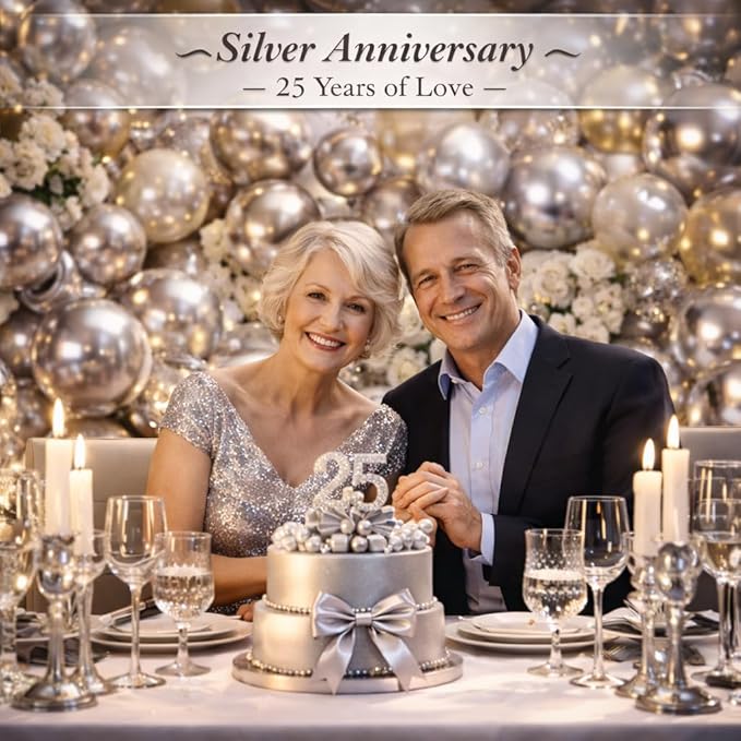 Chrome Silver Metallic Latex Balloons, 100 Pack 12 Inch Round Helium Silver Balloons for New Years Wedding Anniversary Disco Party Decorations