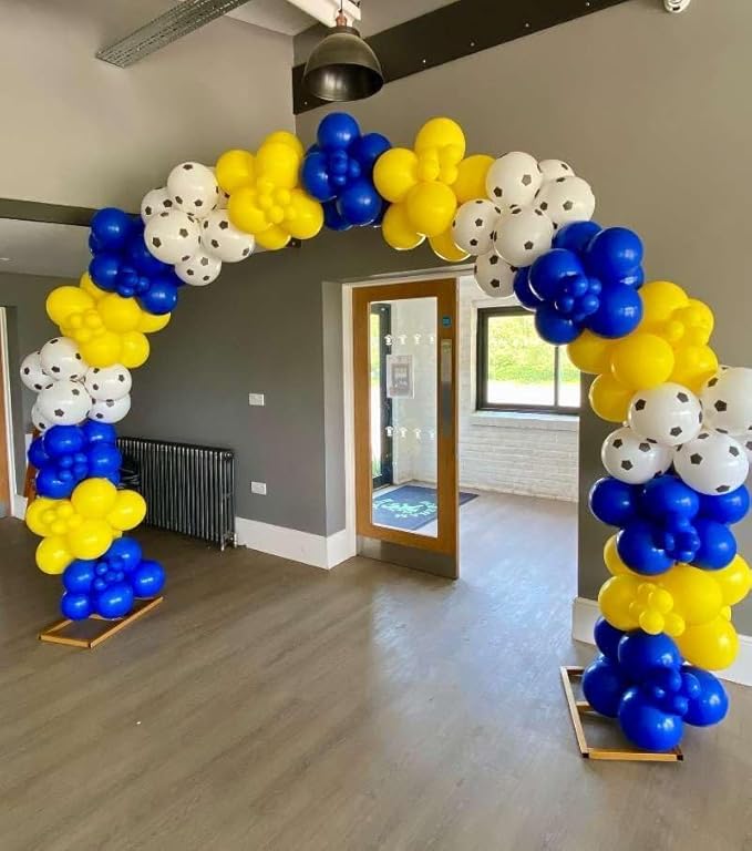 Blue and Yellow Balloons Garland Arch Kit 154Pcs - 5 10 12 18 inch Different Size Royal Blue and Yellow Balloons for Anniversary Engagement Graduation Baby Shower Birthday Party Decorations