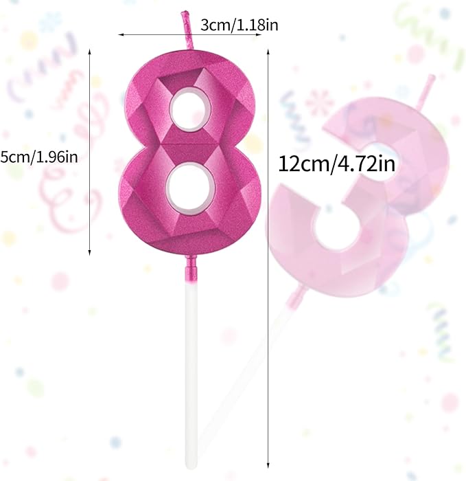 Number 50 Candles,50th Birthday Candles,Rose Happy Birthday Candle for Cake,3D Design Cake Topper Decorations for Girl Women Birthday Party Wedding Anniversary Celebration Supplies