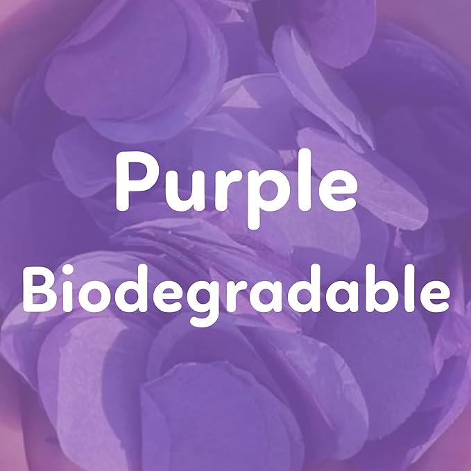 2 Pack Confetti Cannon Confetti Poppers | Biodegradable Purple Confetti | TUR Party Supplies | Launches Up to 25ft | Giant (12 in) | Party Poppers for Graduation, Birthdays, Weddings, and Memorial Day