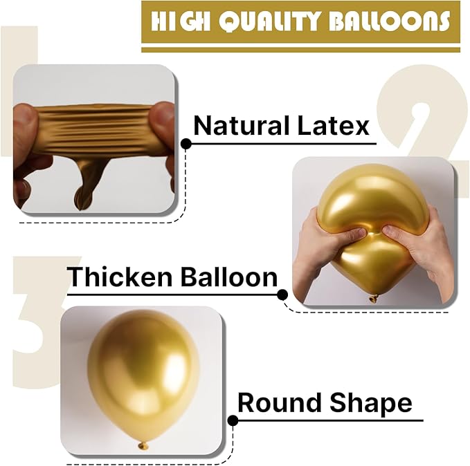 PartyWoo Gold Balloons 99pcs Different Sizes of 36 18 12 10 5 Inch Gold Balloon Arch Kit Garland for Birthday Wedding Anniversary Baby Shower Graduation Retirement Casino Party Decorations Gold-G101