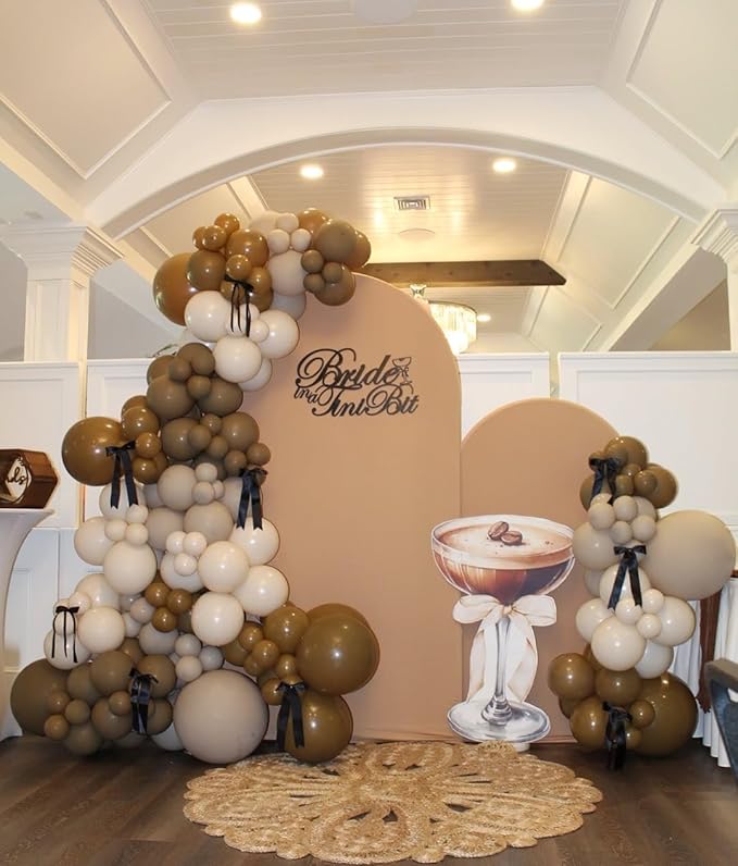 Espresso A Tini Bit Older Balloons Garland Arch Kit, 136Pcs Martini Birthday Party Brown White Balloons, Bridal Shower Bachelorette Wedding Decorations