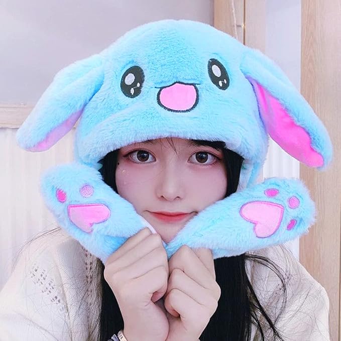 umbresen Bunny Hat Ear Moving Jumping Rabbit Hat Funny Plush Cap for Kids