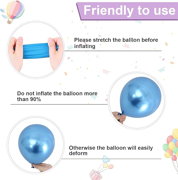 Dagelar Snow Balloons Set, Pearl Purple Blue Metallic Purple Blue Snowflake Latex Balloon with Silver Confetti Balloons for Winter Wonderland Christmas Princess Girl Birthday Baby Shower Party Decor