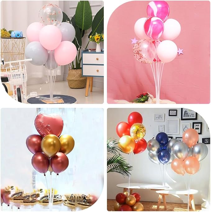 Balloon Stand kit 8 Sets 22 Pcs Balloon Stands for Table Decorations for Party Balloon Centerpieces for Tables Happy Birthday Table Decorations Balloon Holders for Table Tape Strip Glue Point Clips