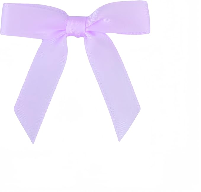 Meseey 100 Pcs 1.5 Inches Premade Craft Bows Self Adhesive Light Purple Satin Ribbon Bows for Treat Bags Gift Wrapping Basket Wedding Baby Shower Brithday Party(Light Purple)